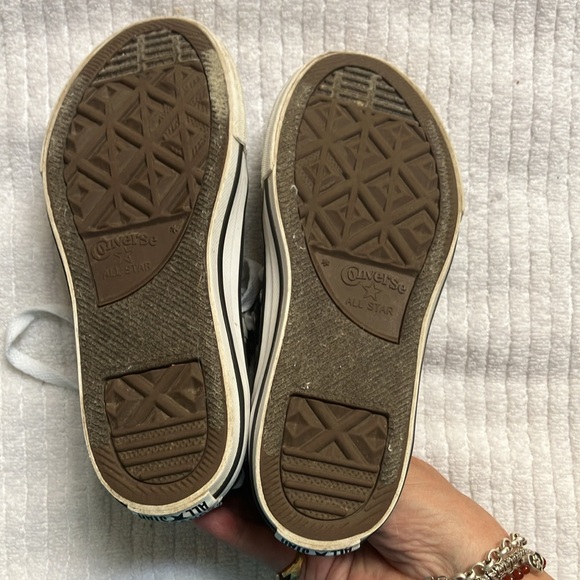 Converse AS Hi Sneaker Black White Shark Canvas kids Sharks Pattern 666888F - Picture 10 of 11